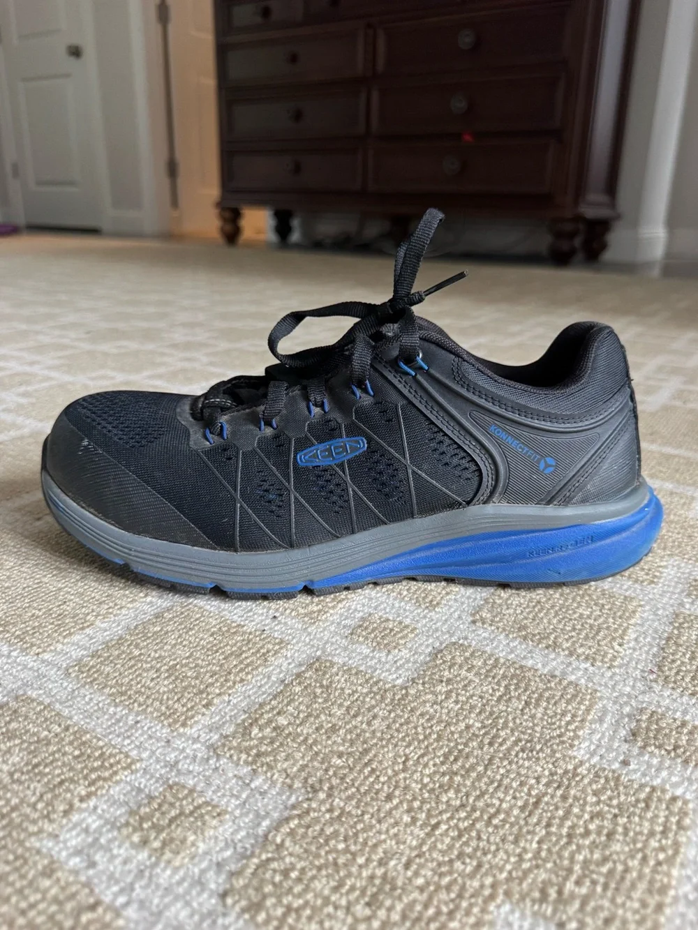 KEEN Utility KonnectFit Work Shoes Black Blue Safety Toe Men’s Size 10